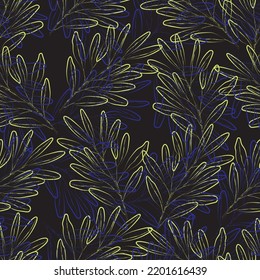 Seamless fabric of  floral Line Pattern Vector, like ornament vector. Suit for package design, wallpaper, fashion print.