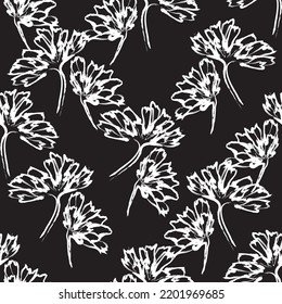 Seamless fabric of  floral Line Pattern Vector, like ornament vector. Suit for package design, wallpaper, fashion print.