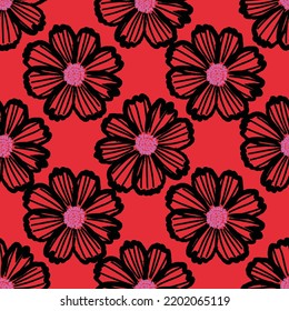 Seamless fabric of  floral Line Pattern Vector, like ornament vector. Suit for package design, wallpaper, fashion print.