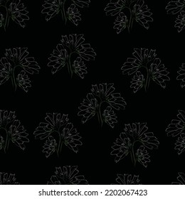 Seamless fabric of  floral Line Pattern Vector, like ornament vector. Suit for package design, wallpaper, fashion print.