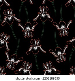 Seamless fabric of  floral Line Pattern Vector, like ornament vector. Suit for package design, wallpaper, fashion print.