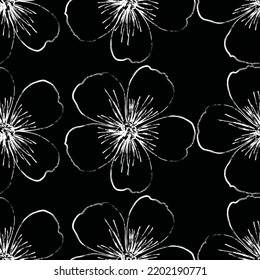 Seamless fabric of  floral Line Pattern Vector, like ornament vector. Suit for package design, wallpaper, fashion print.