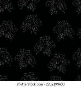 Seamless fabric of floral Line Pattern Vector, like ornament vector. Suit for package design, wallpaper, fashion print.