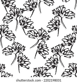 Seamless fabric of  floral Line Pattern Vector, like ornament vector. Suit for package design, wallpaper, fashion print.