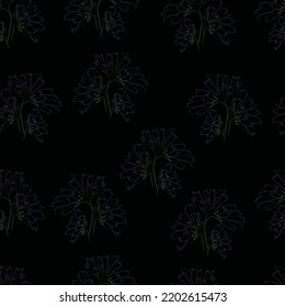Seamless fabric of  floral Line Pattern Vector, like ornament vector. Suit for package design, wallpaper, fashion print.