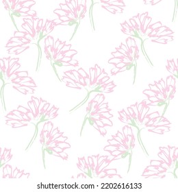 Seamless fabric of  floral Line Pattern Vector, like ornament vector. Suit for package design, wallpaper, fashion print.