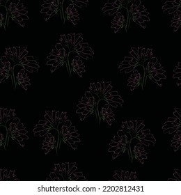 Seamless fabric of floral Line Pattern Vector, like ornament vector. Suit for package design, wallpaper, fashion print.