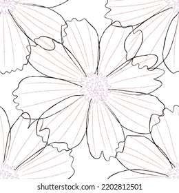 Seamless fabric of  floral Line Pattern Vector, like ornament vector. Suit for package design, wallpaper, fashion print.