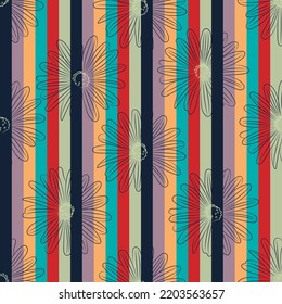 Seamless fabric of  floral Line Pattern Vector, like ornament vector. Suit for package design, wallpaper, fashion print.