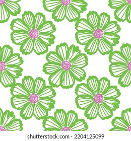Seamless fabric of  floral Line Pattern Vector, like ornament vector. Suit for package design, wallpaper, fashion print.