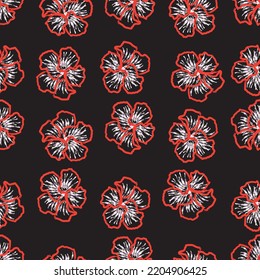 Seamless fabric of  floral Line Pattern Vector, like ornament vector. Suit for package design, wallpaper, fashion print.