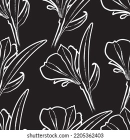 Seamless fabric of  floral Line Pattern Vector, like ornament vector. Suit for package design, wallpaper, fashion print.