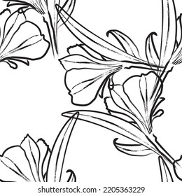 Seamless fabric of  floral Line Pattern Vector, like ornament vector. Suit for package design, wallpaper, fashion print.