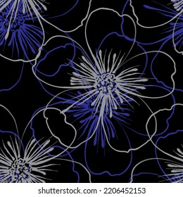 Seamless fabric of  floral Line Pattern Vector, like ornament vector. Suit for package design, wallpaper, fashion print.