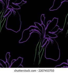 Seamless fabric of  floral Line Pattern Vector, like ornament vector. Suit for package design, wallpaper, fashion print.
