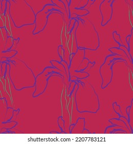 Seamless fabric of  floral Line Pattern Vector, like ornament vector. Suit for package design, wallpaper, fashion print.