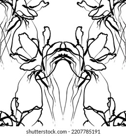 Tejido transparente del vector de patrón de línea floral, como el vector de ornamento. Suit para diseño de paquetes, fondo de pantalla, impresión de moda.