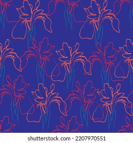 Seamless fabric of  floral Line Pattern Vector, like ornament vector. Suit for package design, wallpaper, fashion print.