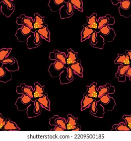 Seamless fabric of  floral Line Pattern Vector, like ornament vector. Suit for package design, wallpaper, fashion print.