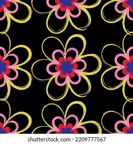 Seamless fabric of  floral Line Pattern Vector, like ornament vector. Suit for package design, wallpaper, fashion print.
