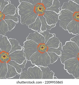Seamless fabric of  floral Line Pattern Vector, like ornament vector. Suit for package design, wallpaper, fashion print.