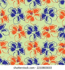 Seamless fabric of  floral Line Pattern Vector, like ornament vector. Suit for package design, wallpaper, fashion print.