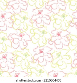 Seamless fabric of  floral Line Pattern Vector, like ornament vector. Suit for package design, wallpaper, fashion print.