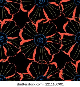 Seamless fabric of  floral Line Pattern Vector, like ornament vector. Suit for package design, wallpaper, fashion print.