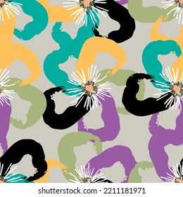 Seamless fabric of  floral Line Pattern Vector, like ornament vector. Suit for package design, wallpaper, fashion print.