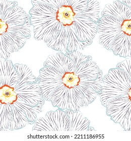 Seamless fabric of  floral Line Pattern Vector, like ornament vector. Suit for package design, wallpaper, fashion print.
