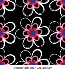 Seamless fabric of  floral Line Pattern Vector, like ornament vector. Suit for package design, wallpaper, fashion print.