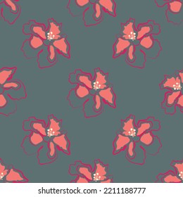 Seamless fabric of  floral Line Pattern Vector, like ornament vector. Suit for package design, wallpaper, fashion print.