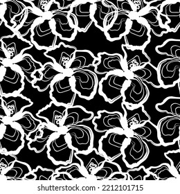 Tejido transparente del vector de patrón de línea floral, como el vector de ornamento. Suit para diseño de paquetes, fondo de pantalla, impresión de moda.