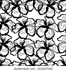 Tejido transparente del vector de patrón de línea floral, como el vector de ornamento. Suit para diseño de paquetes, fondo de pantalla, impresión de moda.