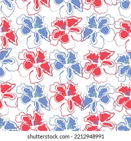Seamless fabric of  floral Line Pattern Vector, like ornament vector. Suit for package design, wallpaper, fashion print.