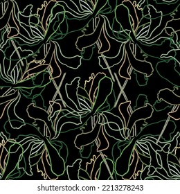 Tejido transparente del vector de patrón de línea floral, como el vector de ornamento. Suit para diseño de paquetes, fondo de pantalla, impresión de moda.