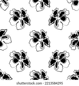 Seamless fabric of  floral Line Pattern Vector, like ornament vector. Suit for package design, wallpaper, fashion print.