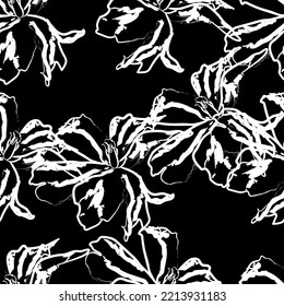 Seamless fabric of  floral Line Pattern Vector, like ornament vector. Suit for package design, wallpaper, fashion print.