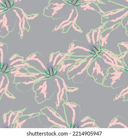 Seamless fabric of  floral Line Pattern Vector, like ornament vector. Suit for package design, wallpaper, fashion print.