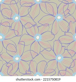Seamless fabric of  floral Line Pattern Vector, like ornament vector. Suit for package design, wallpaper, fashion print.