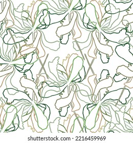 Seamless fabric of  floral Line Pattern Vector, like ornament vector. Suit for package design, wallpaper, fashion print.