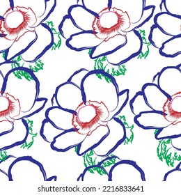 Seamless fabric of  floral Line Pattern Vector, like ornament vector. Suit for package design, wallpaper, fashion print.