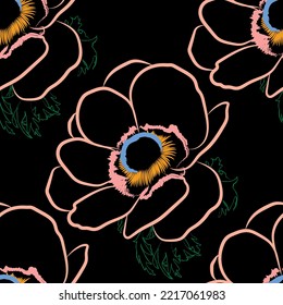 Seamless fabric of  floral Line Pattern Vector, like ornament vector. Suit for package design, wallpaper, fashion print.