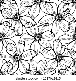 Seamless fabric of  floral Line Pattern Vector, like ornament vector. Suit for package design, wallpaper, fashion print.