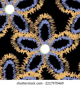 Seamless fabric of  floral Line Pattern Vector, like ornament vector. Suit for package design, wallpaper, fashion print.