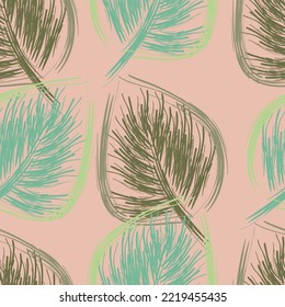 Seamless fabric of  floral Line Pattern Vector, like ornament vector. Suit for package design, wallpaper, fashion print.