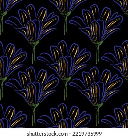 Seamless fabric of  floral Line Pattern Vector, like ornament vector. Suit for package design, wallpaper, fashion print.