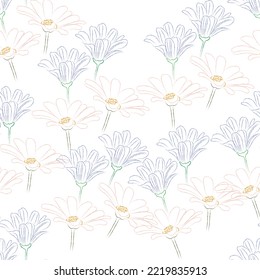 Seamless fabric of  floral Line Pattern Vector, like ornament vector. Suit for package design, wallpaper, fashion print.