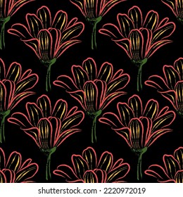 Seamless fabric of  floral Line Pattern Vector, like ornament vector. Suit for package design, wallpaper, fashion print.