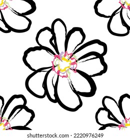 Seamless fabric of  floral Line Pattern Vector, like ornament vector. Suit for package design, wallpaper, fashion print.